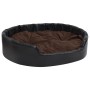 Plush and synthetic leather dog bed black brown 99x89x21 cm by vidaXL, Beds for dogs - Ref: Foro24-171260, Price: 68,17 €, Di...