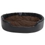 Cama de perros felpa y cuero sintético negro marrón 99x89x21 cm de vidaXL, Camas para perros - Ref: Foro24-171260, Precio: 68...