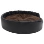 Plush and synthetic leather dog bed black brown 99x89x21 cm by vidaXL, Beds for dogs - Ref: Foro24-171260, Price: 68,17 €, Di...