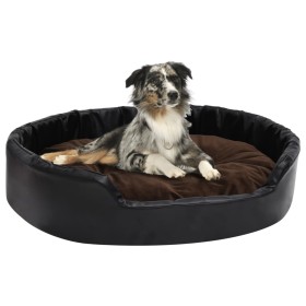 Plush and synthetic leather dog bed black brown 90x79x20 cm by vidaXL, Beds for dogs - Ref: Foro24-171259, Price: 51,99 €, Di...