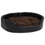 Cama de perros felpa y cuero sintético negro marrón 90x79x20 cm de vidaXL, Camas para perros - Ref: Foro24-171259, Precio: 51...