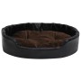 Cama de perros felpa y cuero sintético negro marrón 90x79x20 cm de vidaXL, Camas para perros - Ref: Foro24-171259, Precio: 51...