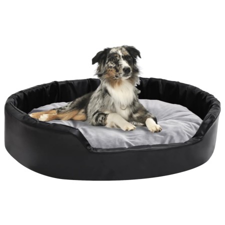 Plush and synthetic leather dog bed black gray 90x79x20 cm by vidaXL, Beds for dogs - Ref: Foro24-171255, Price: 57,99 €, Dis...