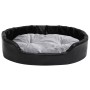 Plush and synthetic leather dog bed black gray 90x79x20 cm by vidaXL, Beds for dogs - Ref: Foro24-171255, Price: 57,49 €, Dis...