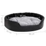 Plush and synthetic leather dog bed black gray 90x79x20 cm by vidaXL, Beds for dogs - Ref: Foro24-171255, Price: 57,49 €, Dis...