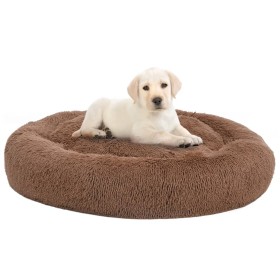 Cojín lavable para perros y gatos felpa marrón 90x90x16 cm de vidaXL, Camas para perros - Ref: Foro24-171231, Precio: 59,51 €...