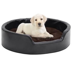 Plush dog bed black brown synthetic leather 69x59x19 cm by vidaXL, Beds for dogs - Ref: Foro24-171257, Price: 32,99 €, Discou...