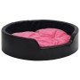 Cama de perros felpa y cuero sintético negro y rosa 79x70x19 cm de vidaXL, Camas para perros - Ref: Foro24-171274, Precio: 42...