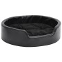 Cama para perros felpa y cuero sintético negra 69x59x19 cm de vidaXL, Camas para perros - Ref: Foro24-171261, Precio: 45,35 €...