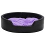 Hundebett aus Plüsch und Kunstleder, schwarz-violett, 99 x 89 x 21 cm von vidaXL, Betten für Hunde - Ref: Foro24-171280, Prei...