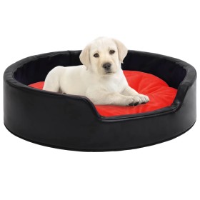 Plush and synthetic leather dog bed black red 99x89x21 cm by vidaXL, Beds for dogs - Ref: Foro24-171284, Price: 61,27 €, Disc...