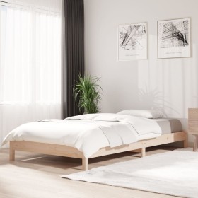 Solid pine wood stackable bed 90x200 cm by vidaXL, Beds and slatted bases - Ref: Foro24-820392, Price: 106,72 €, Discount: %