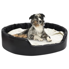 Cama de perros felpa y cuero sintético negro beige 99x89x21 cm de vidaXL, Camas para perros - Ref: Foro24-171272, Precio: 58,...