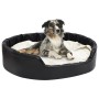 Black beige plush and synthetic leather dog bed 99x89x21 cm by vidaXL, Beds for dogs - Ref: Foro24-171272, Price: 68,17 €, Di...