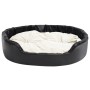 Black beige plush and synthetic leather dog bed 99x89x21 cm by vidaXL, Beds for dogs - Ref: Foro24-171272, Price: 68,17 €, Di...