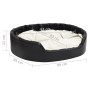 Black beige plush and synthetic leather dog bed 99x89x21 cm by vidaXL, Beds for dogs - Ref: Foro24-171272, Price: 68,17 €, Di...