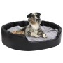 Plush and synthetic leather dog bed black gray 99x89x21 cm by vidaXL, Beds for dogs - Ref: Foro24-171256, Price: 65,88 €, Dis...