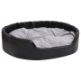 Plush and synthetic leather dog bed black gray 99x89x21 cm by vidaXL, Beds for dogs - Ref: Foro24-171256, Price: 65,88 €, Dis...