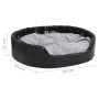 Plush and synthetic leather dog bed black gray 99x89x21 cm by vidaXL, Beds for dogs - Ref: Foro24-171256, Price: 65,88 €, Dis...