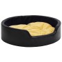 Cama de perros felpa cuero sintético negro amarillo 90x79x20 cm de vidaXL, Camas para perros - Ref: Foro24-171287, Precio: 46...