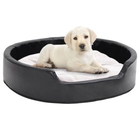 Cama de perros felpa y cuero sintético negro beige 79x70x19 cm de vidaXL, Camas para perros - Ref: Foro24-171270, Precio: 39,...