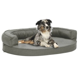 Gray linen look ergonomic dog bed mattress 75x53 cm by vidaXL, Beds for dogs - Ref: Foro24-171296, Price: 62,35 €, Discount: %