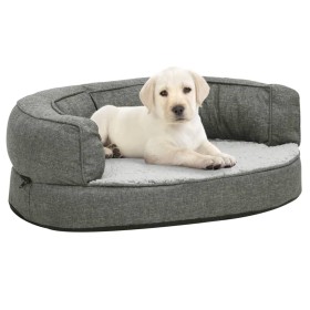 Colchón de cama de perro ergonómico aspecto lino gris 60x42cm de vidaXL, Camas para perros - Ref: Foro24-171298, Precio: 51,9...