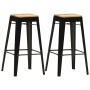 Kitchen stools 2 units solid black mango wood by vidaXL, Kitchen stools - Ref: Foro24-286131, Price: 151,54 €, Discount: %