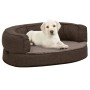 Colchón de cama de perro ergonómico aspecto lino marrón 60x42cm de vidaXL, Camas para perros - Ref: Foro24-171304, Precio: 44...