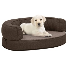 Brown linen look ergonomic dog bed mattress 60x42cm by vidaXL, Beds for dogs - Ref: Foro24-171304, Price: 39,99 €, Discount: %