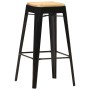 Kitchen stools 2 units solid black mango wood by vidaXL, Kitchen stools - Ref: Foro24-286131, Price: 151,54 €, Discount: %