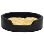 Plush and synthetic leather dog bed black yellow 99x89x21cm by vidaXL, Beds for dogs - Ref: Foro24-171288, Price: 62,91 €, Di...