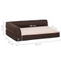 Colchón de cama de perro ergonómico aspecto lino marrón 60x42cm de vidaXL, Camas para perros - Ref: Foro24-171337, Precio: 34...