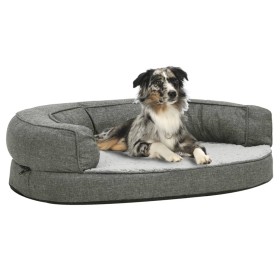 Ergonomic gray linen-look dog bed mattress 75x53 cm by vidaXL, Beds for dogs - Ref: Foro24-171299, Price: 61,35 €, Discount: %