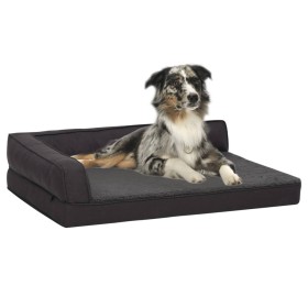 Colchón de cama de perro ergonómico aspecto lino negro 60x42cm de vidaXL, Camas para perros - Ref: Foro24-171346, Precio: 34,...