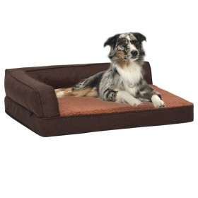 Colchón de cama de perro ergonómico aspecto lino marrón 60x42cm de vidaXL, Camas para perros - Ref: Foro24-171340, Precio: 39...