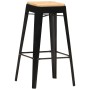 Kitchen stools 2 units solid black mango wood by vidaXL, Kitchen stools - Ref: Foro24-286131, Price: 151,54 €, Discount: %