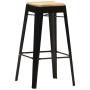 Kitchen stools 2 units solid black mango wood by vidaXL, Kitchen stools - Ref: Foro24-286131, Price: 151,54 €, Discount: %