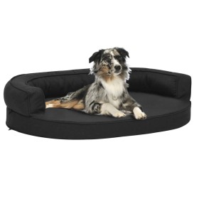 Colchón de cama de perro ergonómico aspecto lino negro 75x53cm de vidaXL, Camas para perros - Ref: Foro24-171308, Precio: 51,...