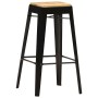 Kitchen stools 2 units solid black mango wood by vidaXL, Kitchen stools - Ref: Foro24-286131, Price: 151,54 €, Discount: %