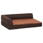 Colchón de cama de perro ergonómico aspecto lino marrón 75x53cm de vidaXL, Camas para perros - Ref: Foro24-171341, Precio: 52...