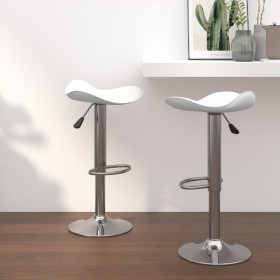 Kitchen stool 2 pcs chrome steel white artificial leather by vidaXL, Kitchen stools - Ref: Foro24-335089, Price: 95,57 €, Dis...