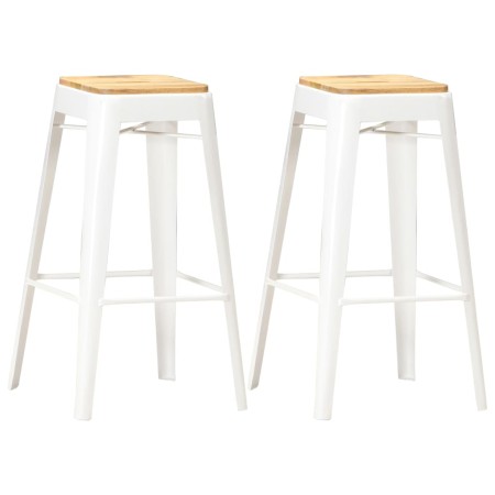 Kitchen stools 2 units solid white mango wood by vidaXL, Kitchen stools - Ref: Foro24-286133, Price: 178,99 €, Discount: %