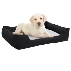 Plüsch-Hundebett in Schwarz-Weiß-Leinenoptik von vidaXL, Betten für Hunde - Ref: Foro24-171380, Preis: 32,09 €, Rabatt: %