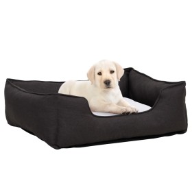 Plush dog bed with a dark gray and white linen appearance by vidaXL, Beds for dogs - Ref: Foro24-171362, Price: 36,99 €, Disc...