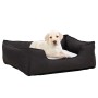 Plush dog bed with a dark gray and white linen appearance by vidaXL, Beds for dogs - Ref: Foro24-171362, Price: 37,45 €, Disc...