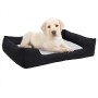 Black and white linen look plush dog bed by vidaXL, Beds for dogs - Ref: Foro24-171379, Price: 20,80 €, Discount: %