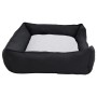 Black and white linen look plush dog bed by vidaXL, Beds for dogs - Ref: Foro24-171379, Price: 20,80 €, Discount: %