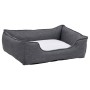 Gray and white linen look plush dog bed by vidaXL, Beds for dogs - Ref: Foro24-171368, Price: 35,38 €, Discount: %