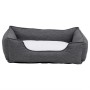 Grau-weißes Plüsch-Hundebett in Leinenoptik von vidaXL, Betten für Hunde - Ref: Foro24-171368, Preis: 35,38 €, Rabatt: %